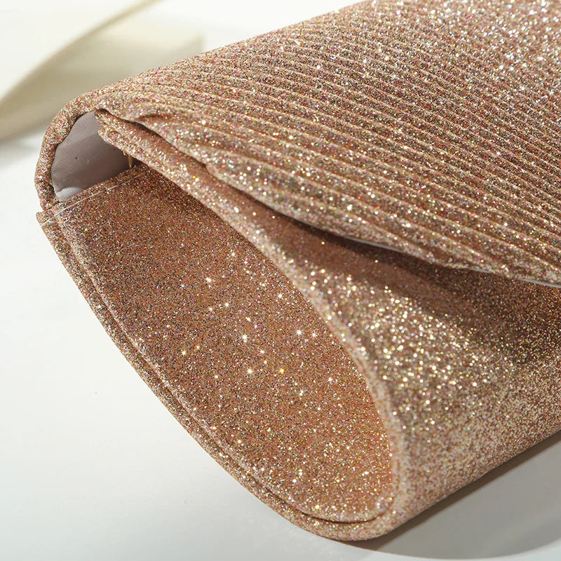 Glitter clutch tas voor dames met ketting – Serel