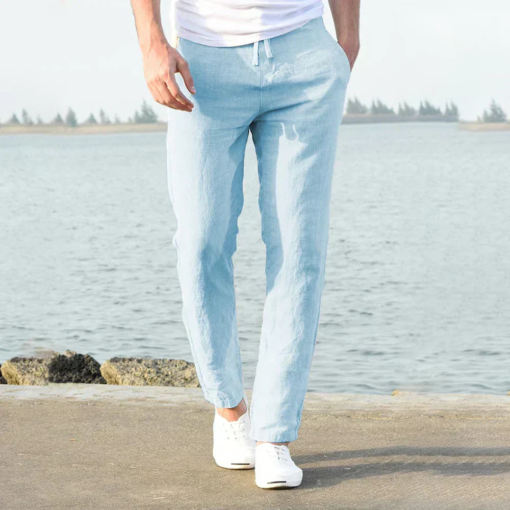 Linnen Herenbroek Zomer Ademend Casual Stijl – Norvix