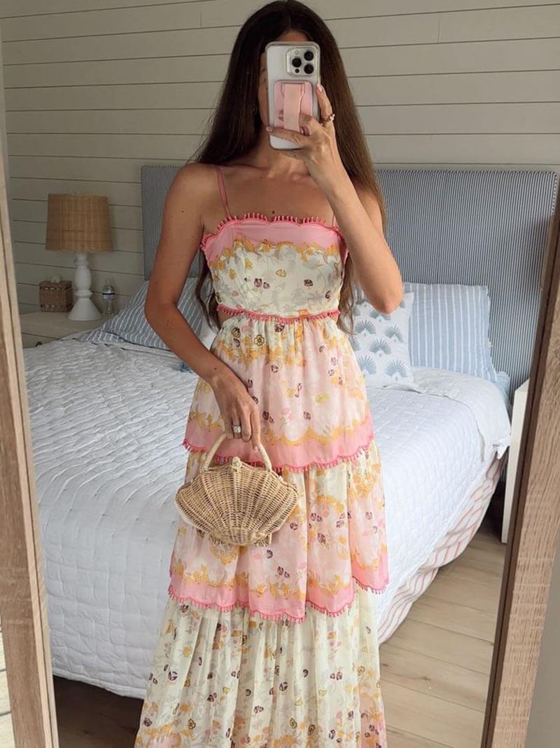 Lange zomerjurk voor dames in elegante stijl – Elise