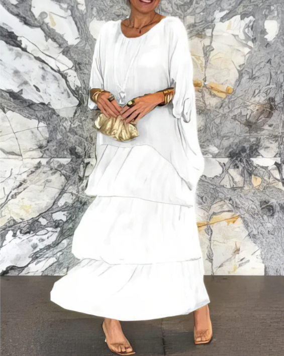 Maxi-jurk met ronde hals en oversized pasvorm – Viviana