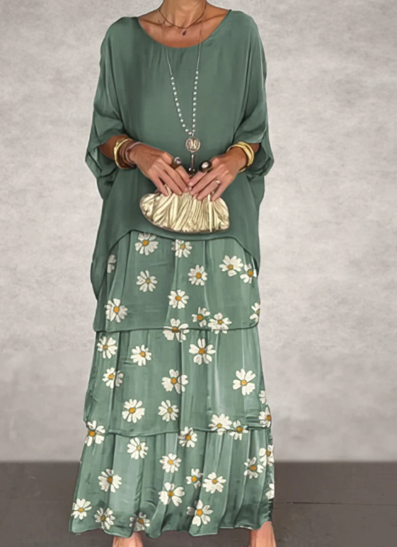 Maxi-jurk met ronde hals en oversized pasvorm – Viviana