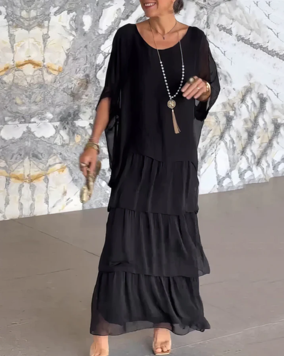 Maxi-jurk met ronde hals en oversized pasvorm – Viviana