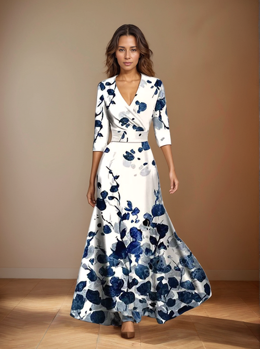 Bloemenprint zomerjurk luchtig wikkelmodel elegant – Elvée