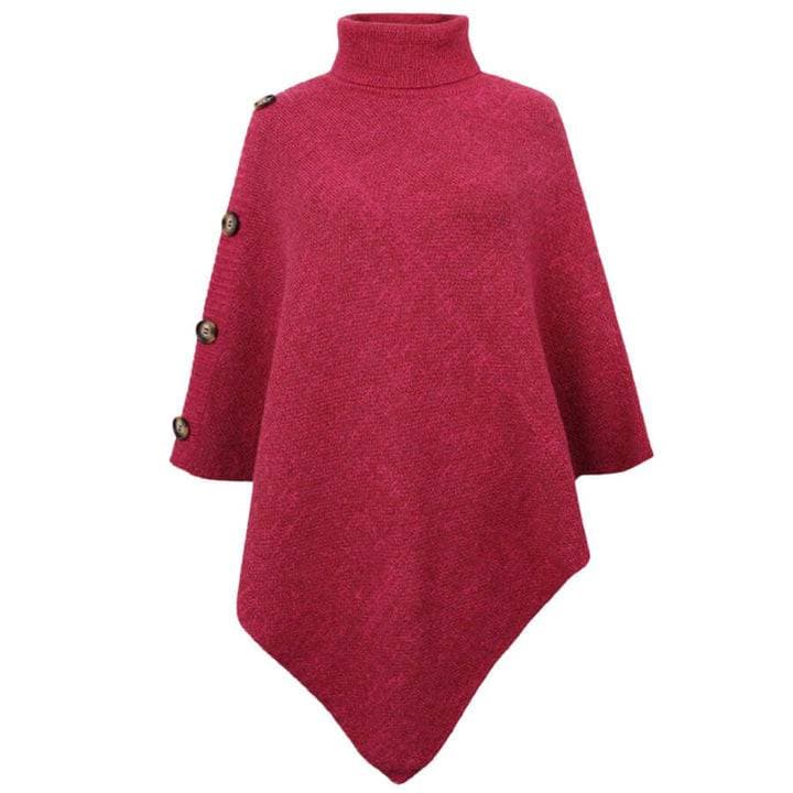 Oversized Coltrui Poncho met Knopen voor Dames – Theresa