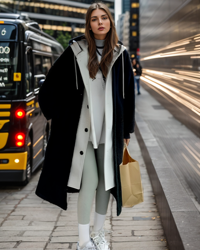 Lange stijlvolle trenchcoat met capuchon voor dames – Isabella