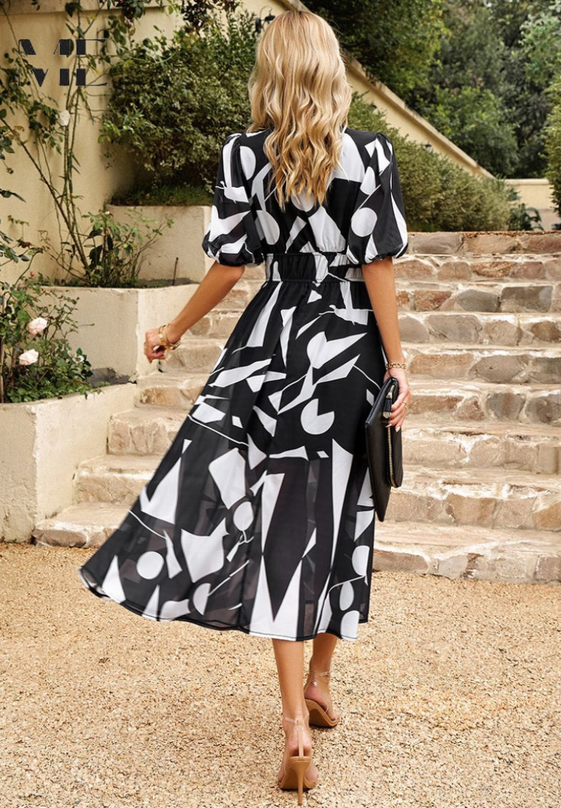 Midi jurk dames ademend tijdloos elegant – Danielle