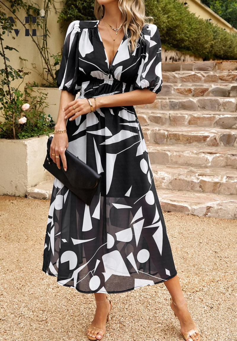 Midi jurk dames ademend tijdloos elegant – Danielle