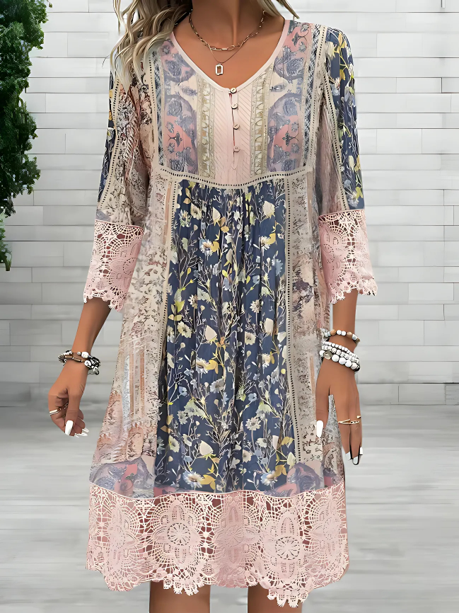 Boho Maxi Jurk met Bloemenprint en Vloeiende Pasvorm – Tamara
