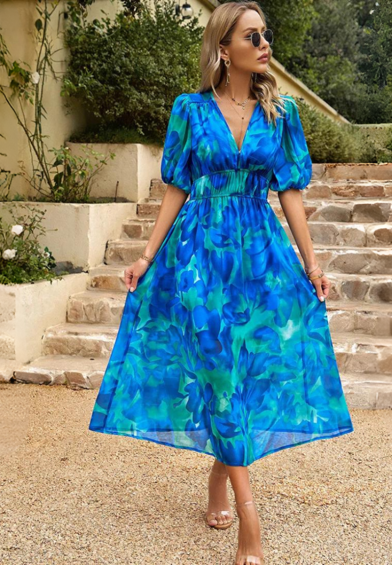 Midi jurk dames ademend tijdloos elegant – Danielle