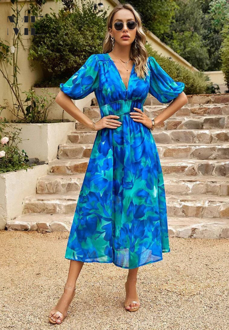 Midi jurk dames ademend tijdloos elegant – Danielle