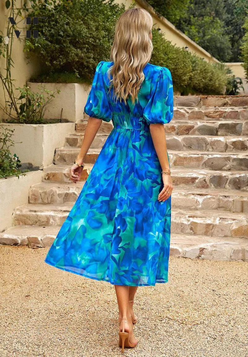 Midi jurk dames ademend tijdloos elegant – Danielle