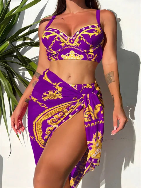 Boho push-up bikini dames met cover-up set – Yalina