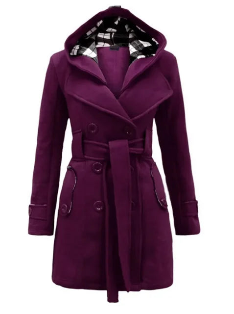 Lange trenchcoat dames | Elegante winterjas met ceintuur – Sophie