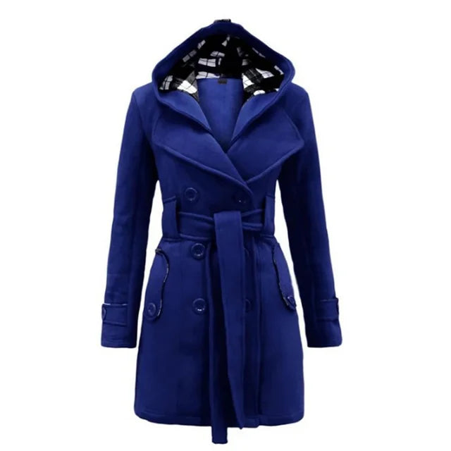 Lange trenchcoat dames | Elegante winterjas met ceintuur – Sophie