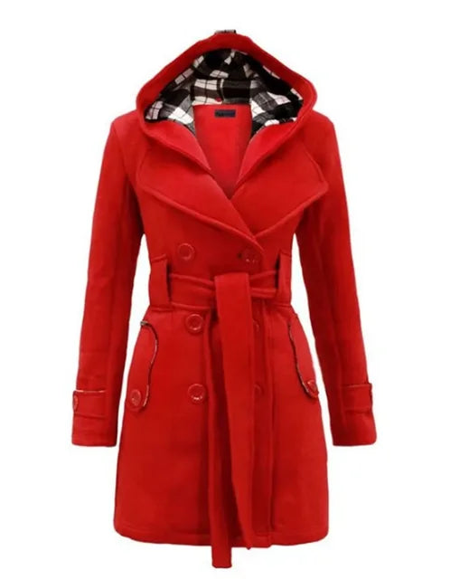 Lange trenchcoat dames | Elegante winterjas met ceintuur – Sophie