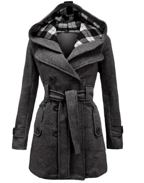 Lange trenchcoat dames | Elegante winterjas met ceintuur – Sophie