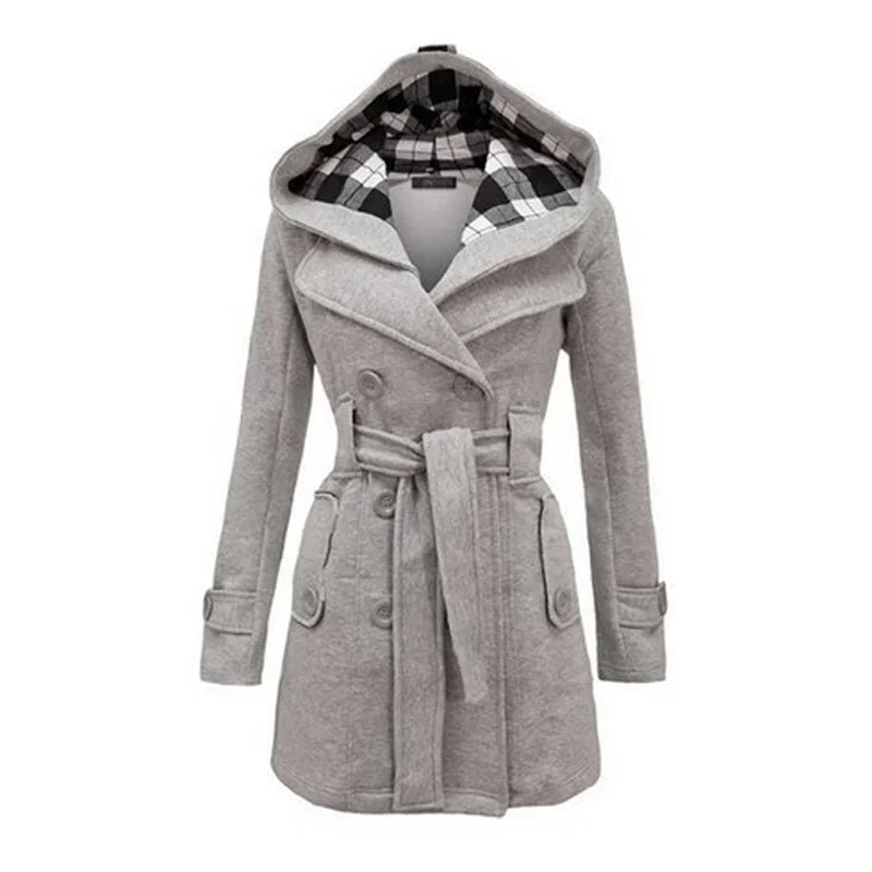 Lange trenchcoat dames | Elegante winterjas met ceintuur – Sophie