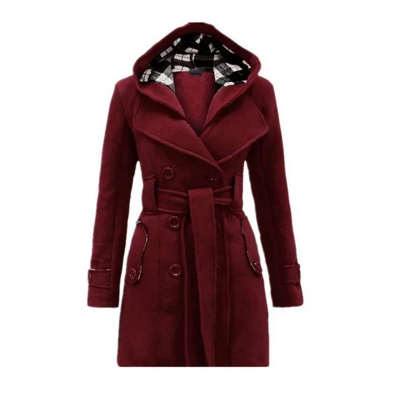 Lange trenchcoat dames | Elegante winterjas met ceintuur – Sophie