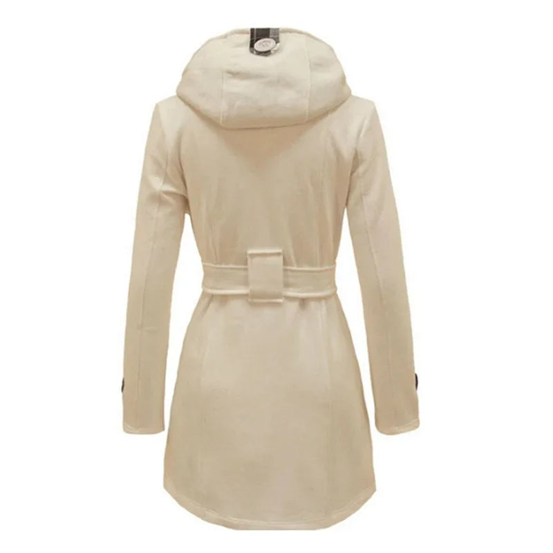 Lange trenchcoat dames | Elegante winterjas met ceintuur – Sophie