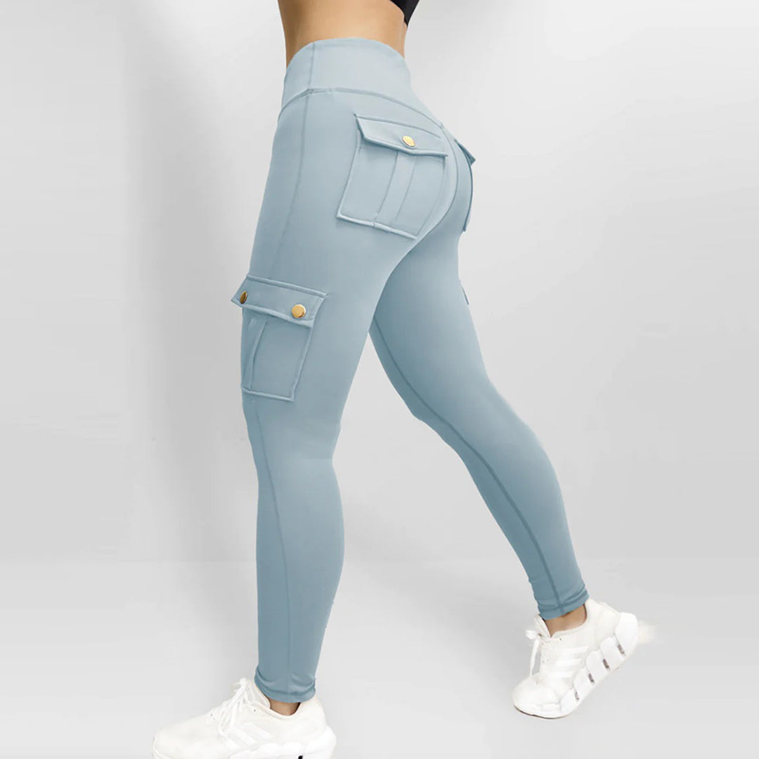 Dames leggings met hoge taille en zakken – Sweynie