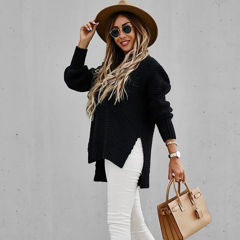 Gebreide Elegante Pullover met Halfhoge Hals – Sofia