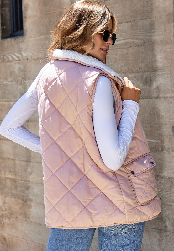 Zacht fleece vest met rits en zakken – Nova