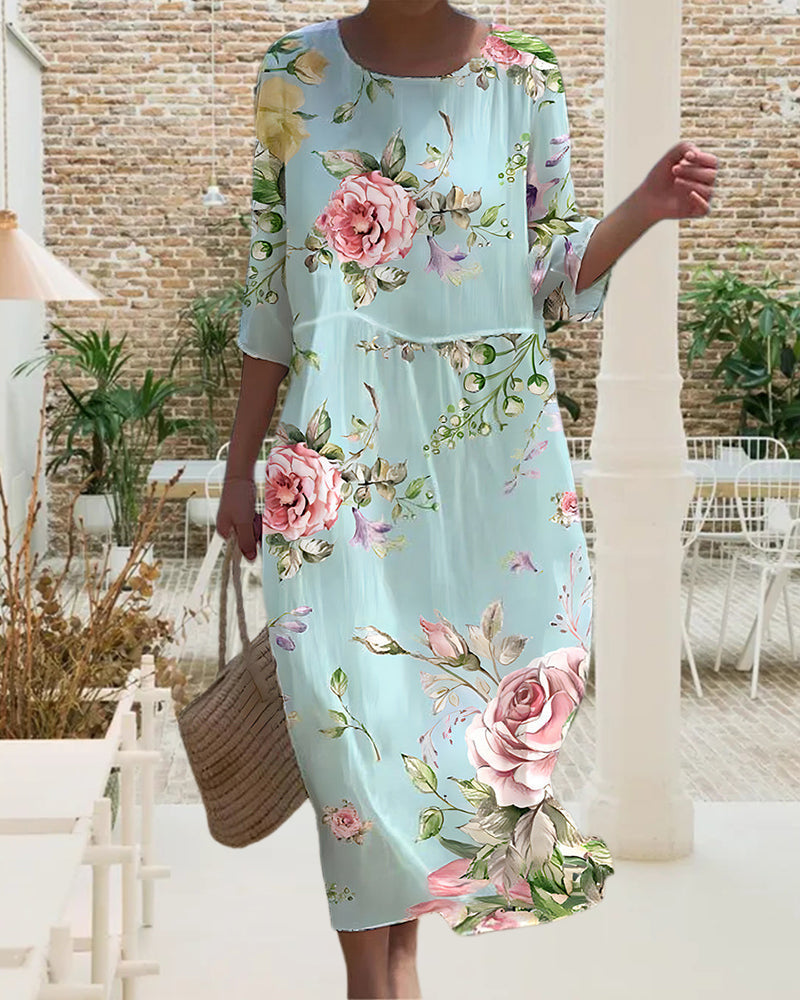 Dames Bloemenjurk Elegant Comfort Ademend Tijdloos – Clarisse