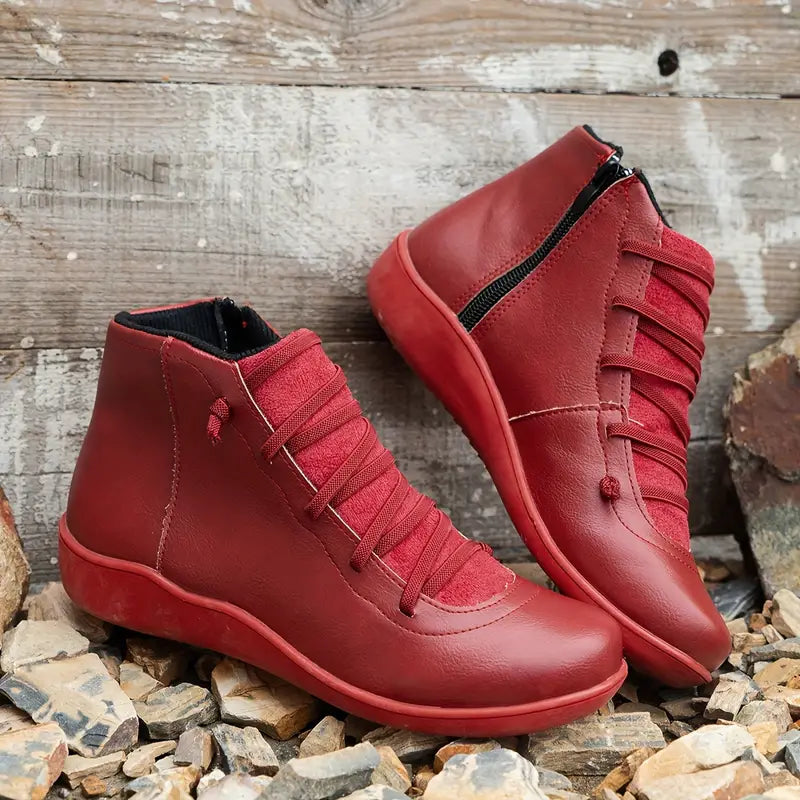 Orthopedische leren schoenen met steunzool en rits – Sophie