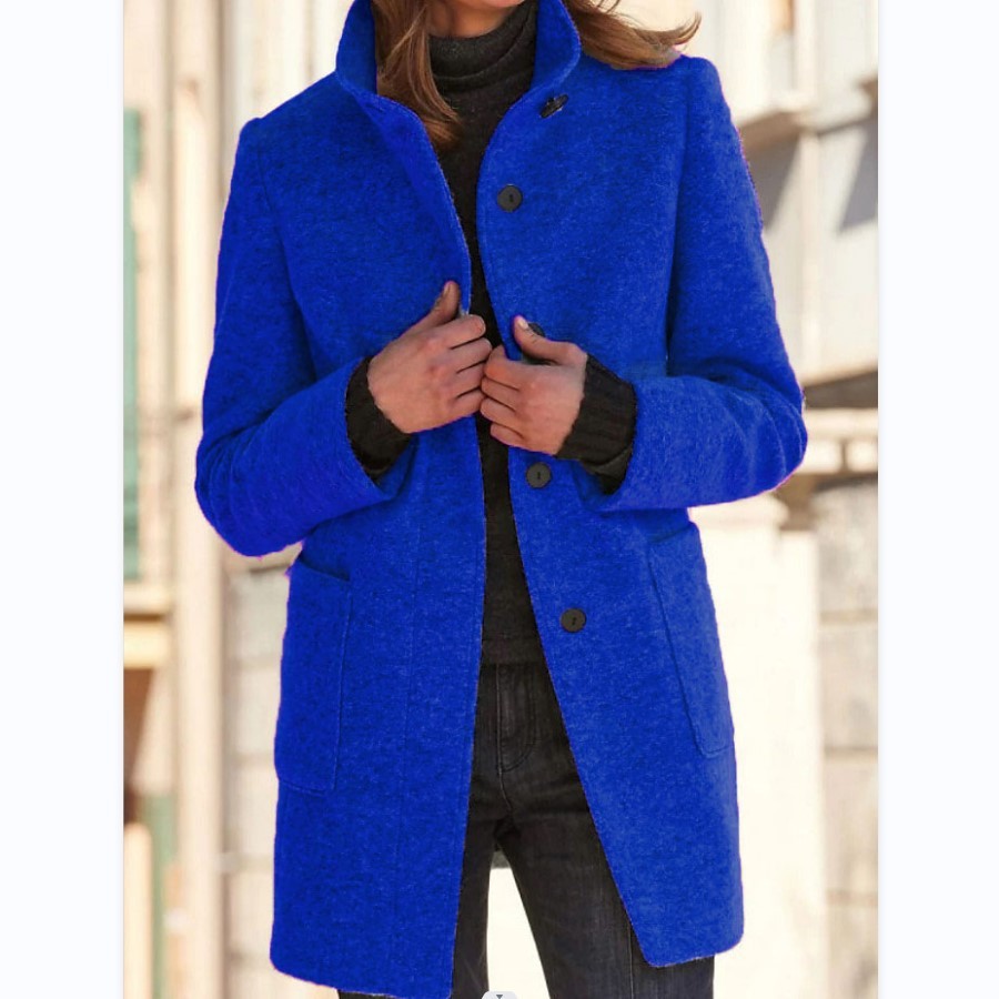 Slim-Fit Winterjas Met Lange Mouwen En Knoopsluiting - Lisa