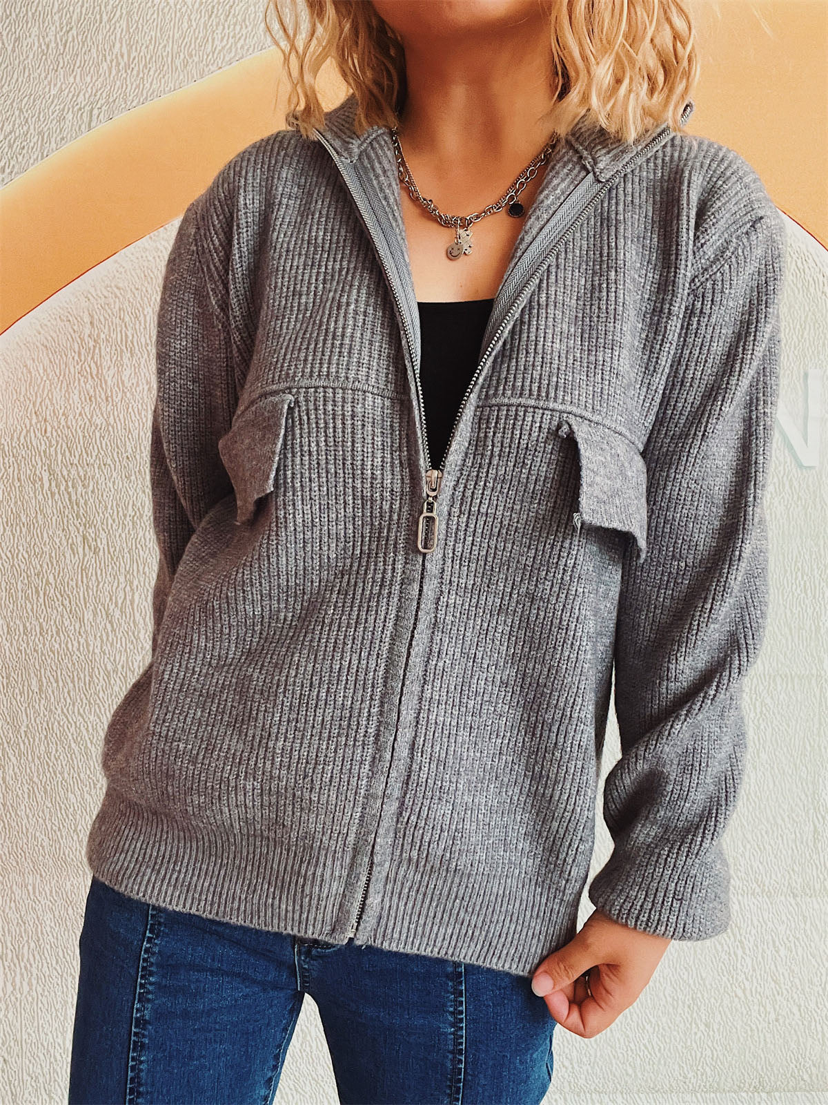 Comfortabele dames cardigan met rits – Julia