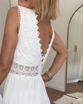 Kant midi zomerjurk met V-hals – Elena