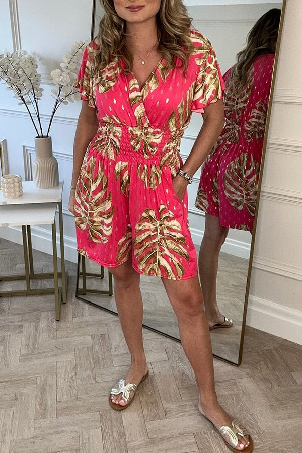 Botanische Zomer Romper met Bladprint – Caro