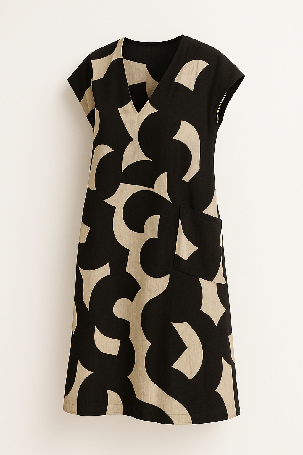 Luchtige V-halsjurk met Trendy Print – Stéphanie