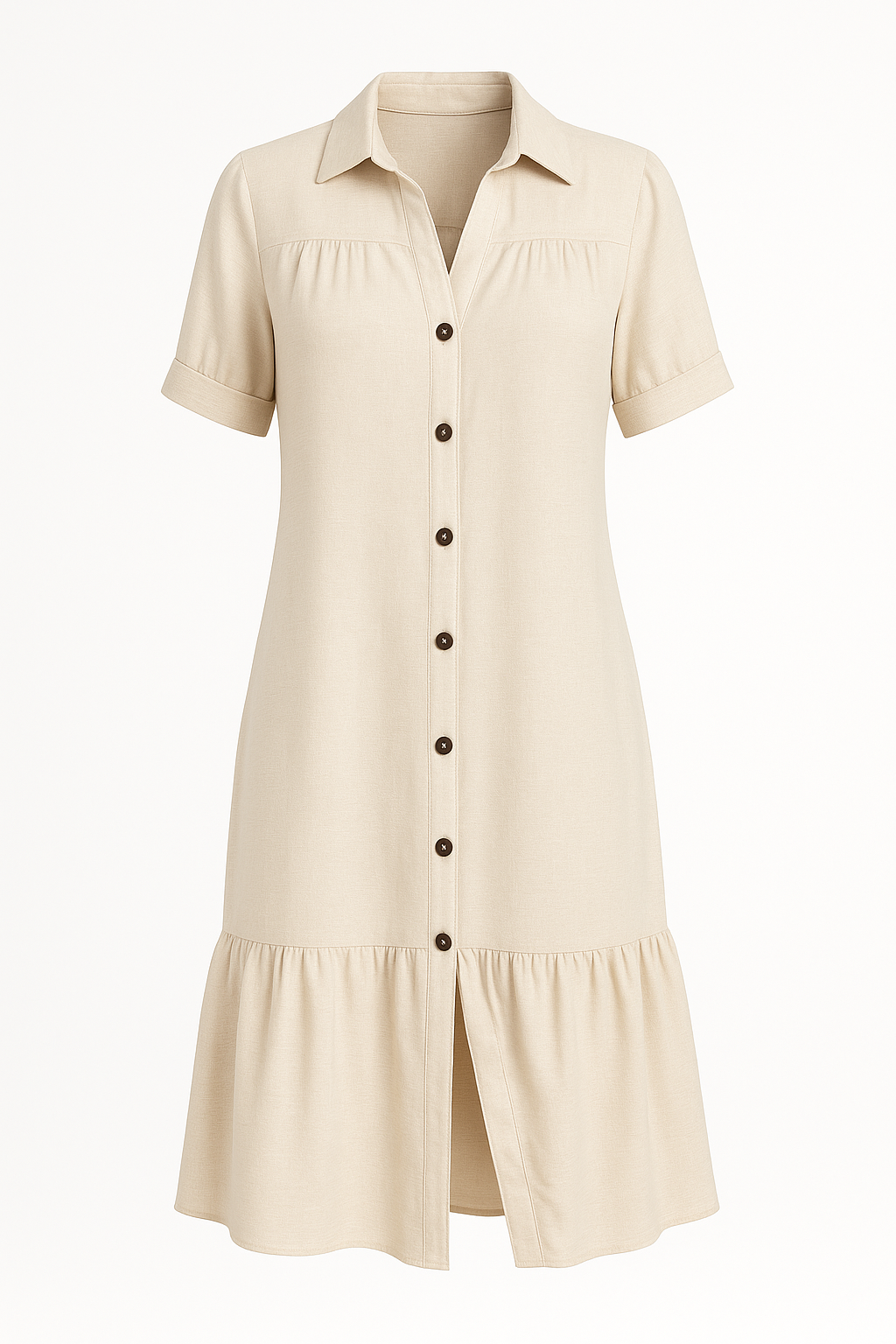A-lijn jurk met knoopsluiting en ruffles – Aliyah