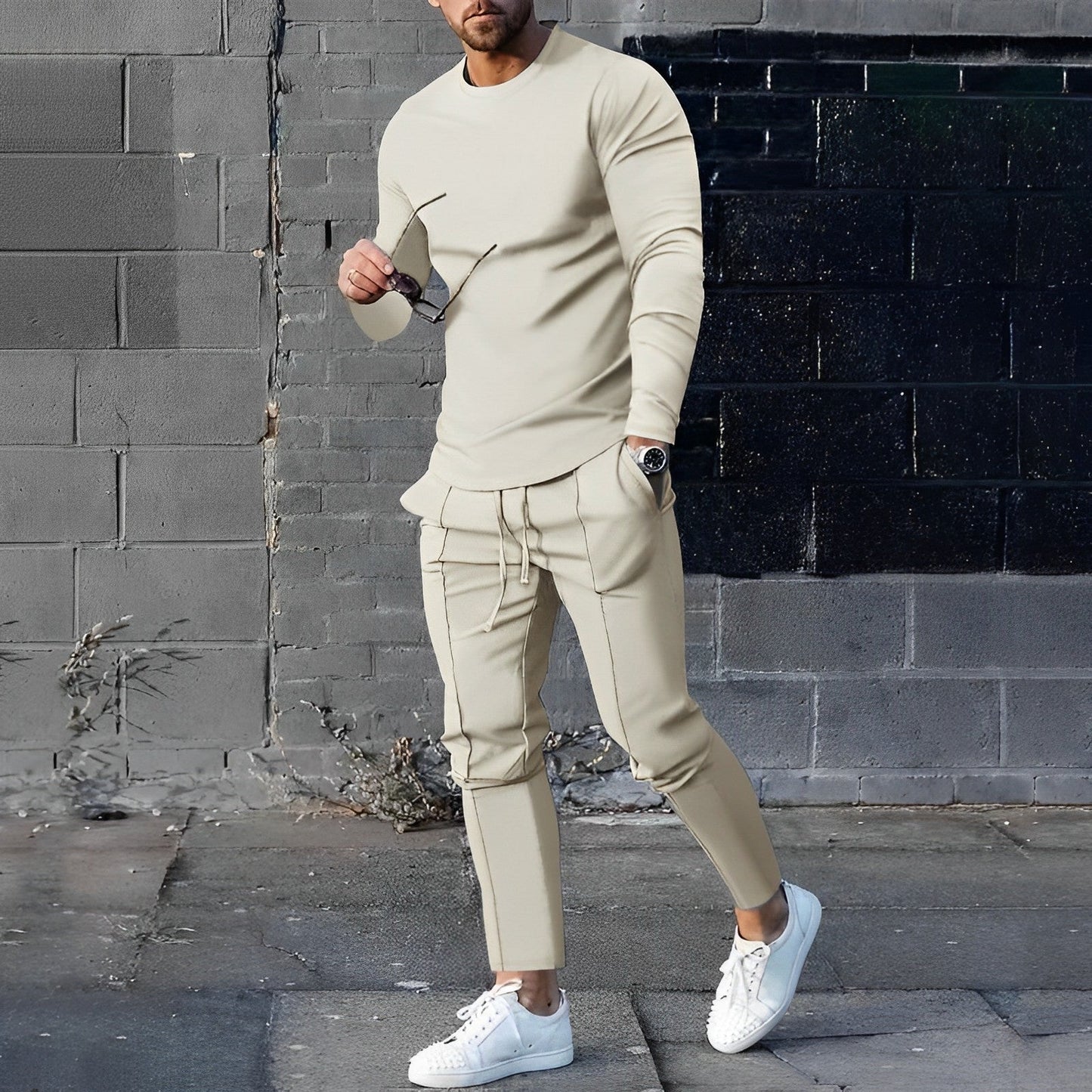 Street Style Set met Lange Mouwen voor Heren – Daan