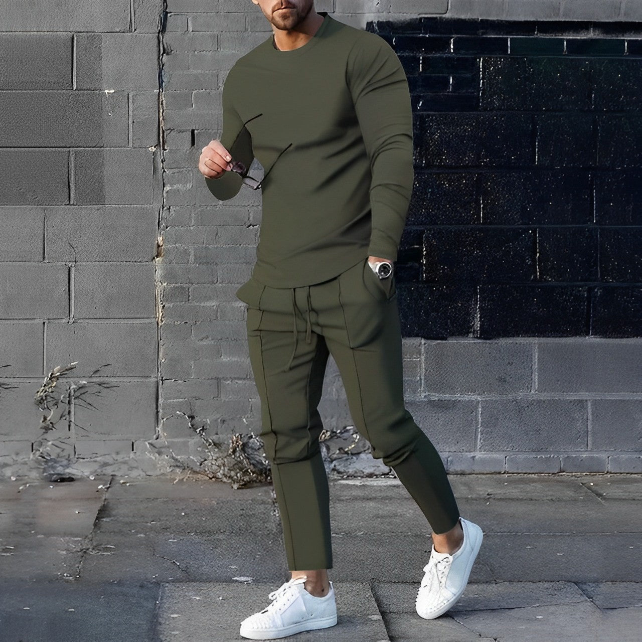 Street Style Set met Lange Mouwen voor Heren – Daan