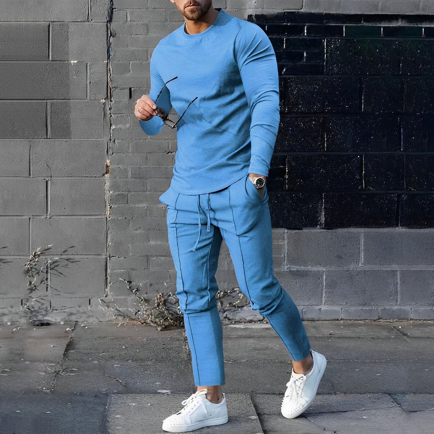 Street Style Set met Lange Mouwen voor Heren – Daan