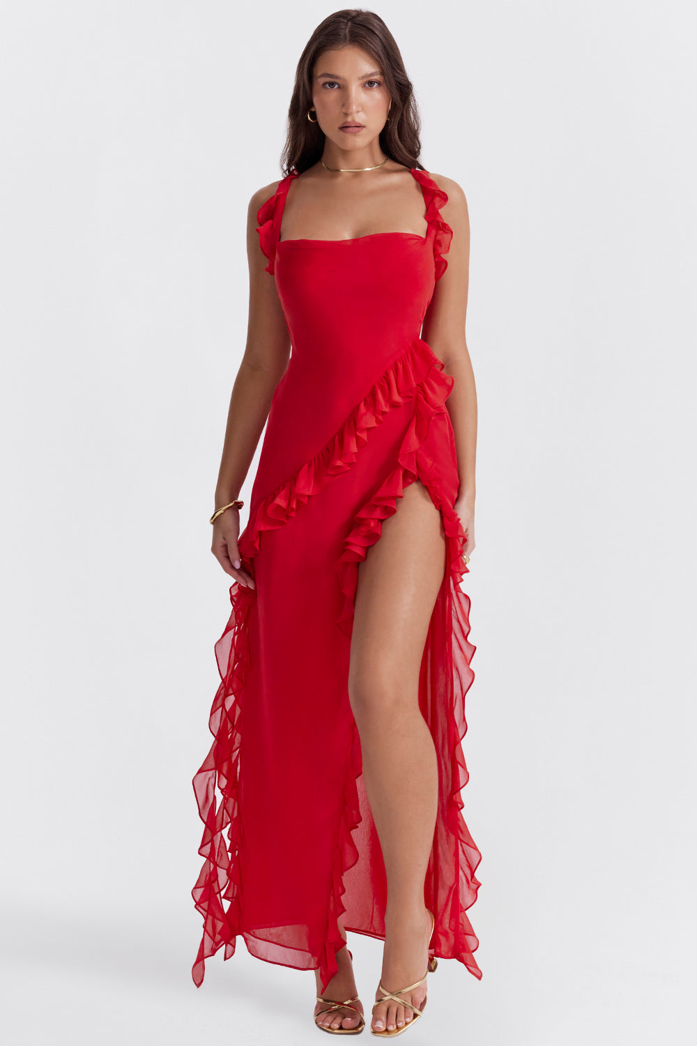 Zomerjurk Sexy Ruches Lang Elegant Design – Yasmine
