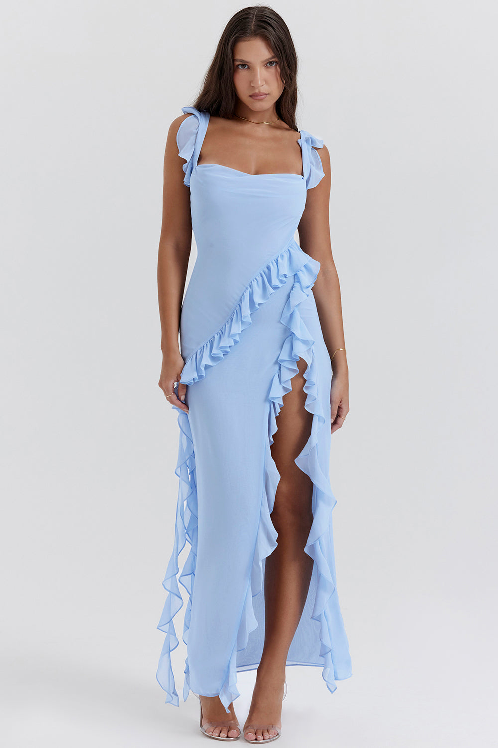 Zomerjurk Sexy Ruches Lang Elegant Design – Yasmine