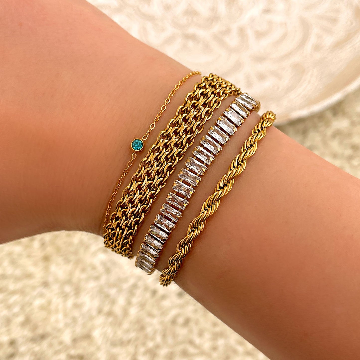 Geboortesteen Armband van Zilver en Goud – Persoonlijk Cadeau – Astralia