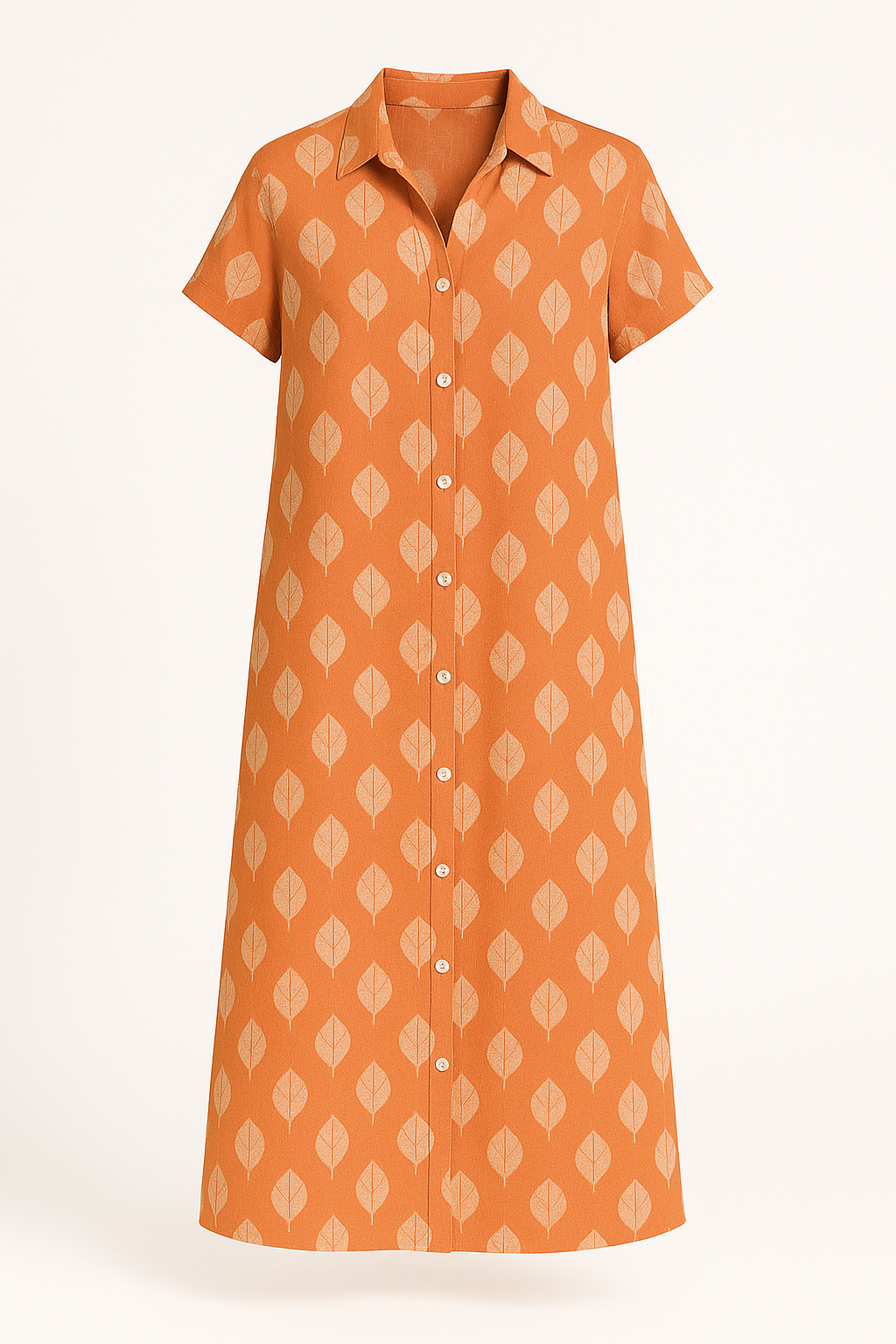 Lente damesjurk met reverskraag en print – Liora