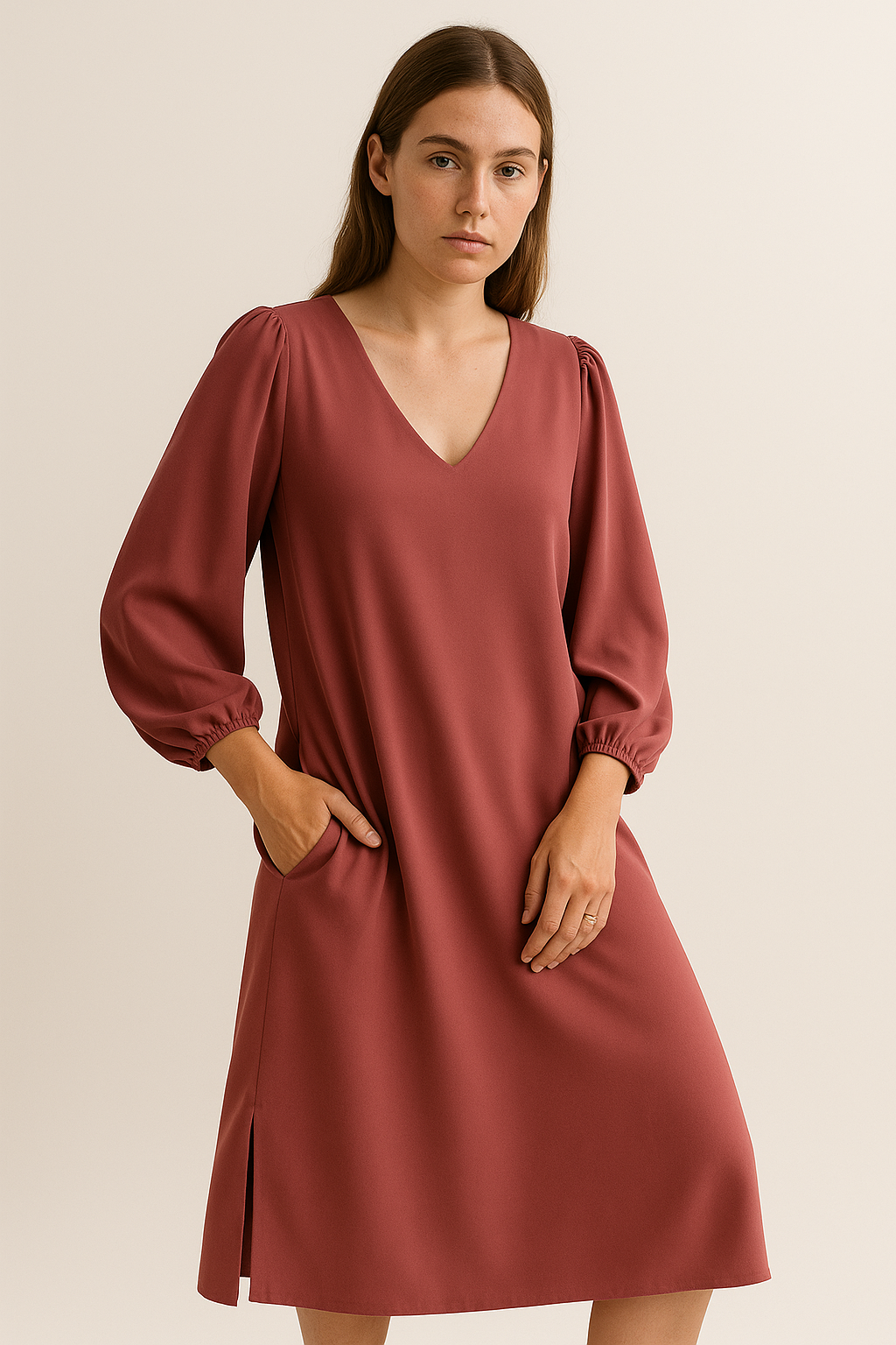 Boho bloemenjurk met wikkelsnit en luchtige pasvorm – Swanhilde