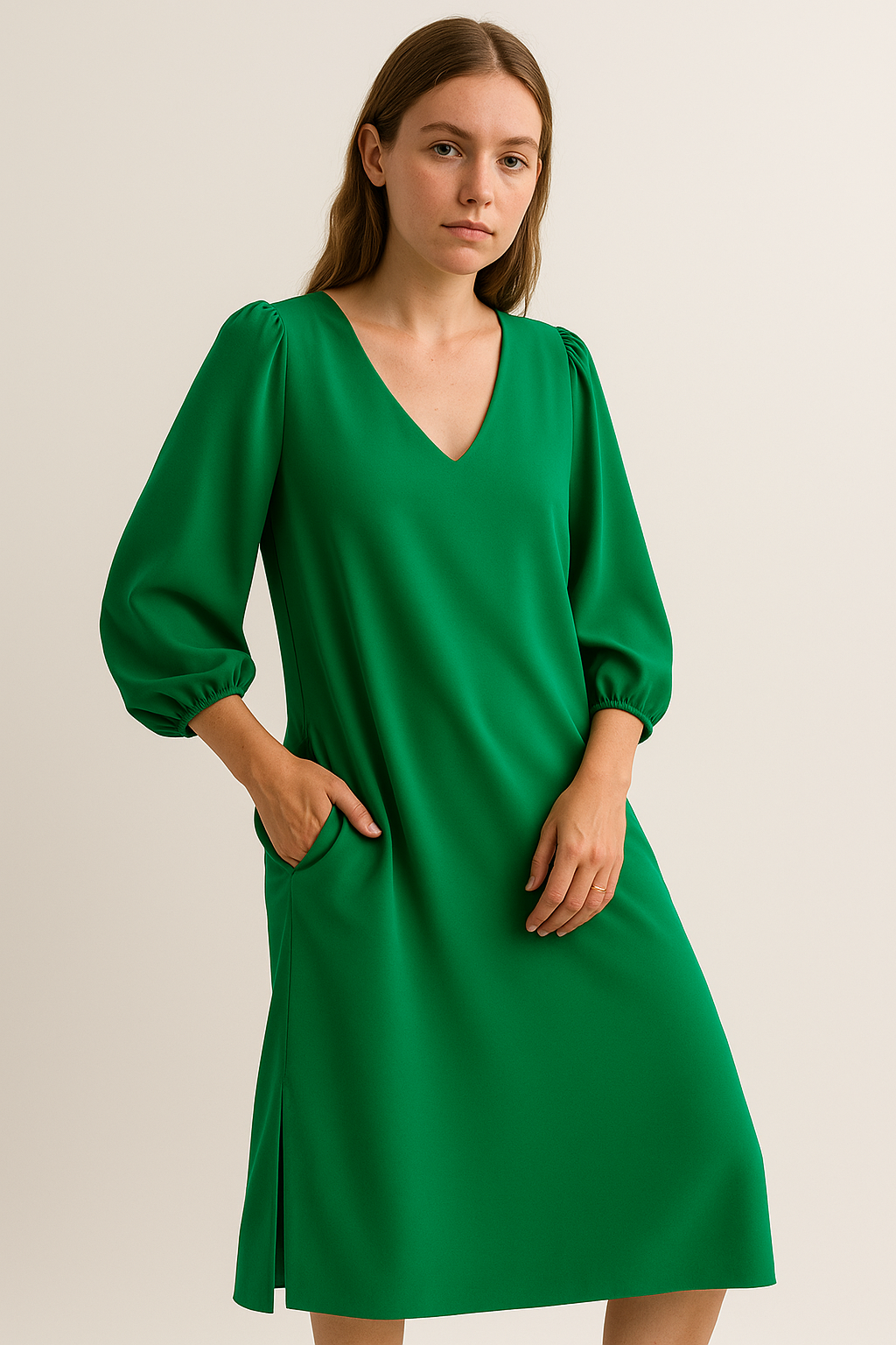 Boho bloemenjurk met wikkelsnit en luchtige pasvorm – Swanhilde