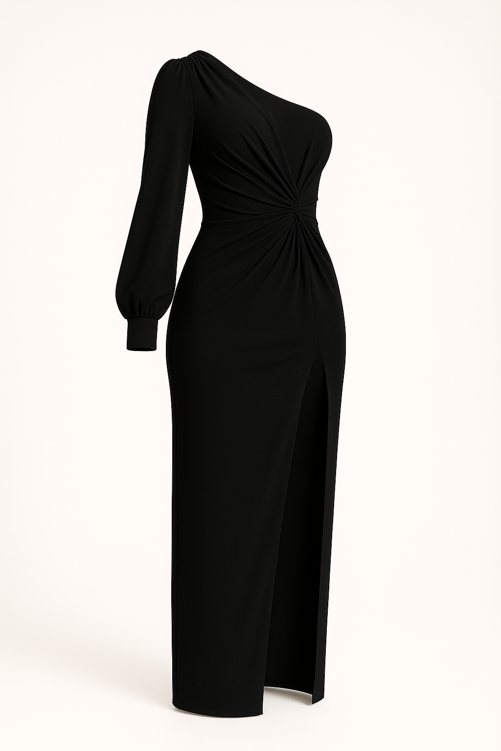 Één-schouder galajurk met elegante split – Lara