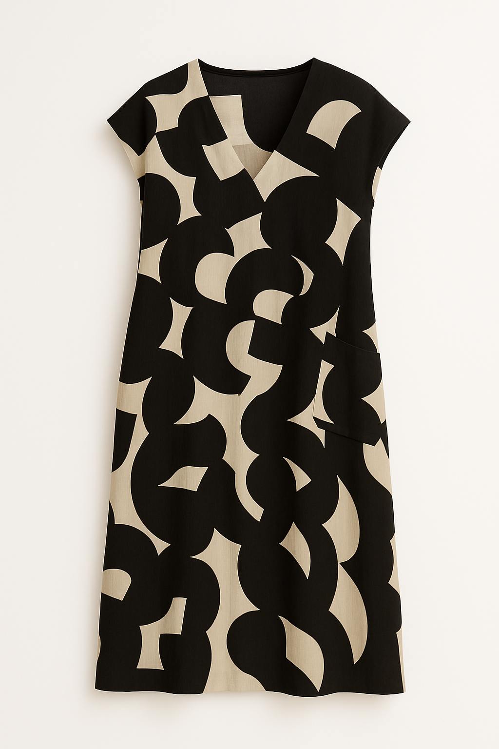 Luchtige V-halsjurk met Trendy Print – Stéphanie