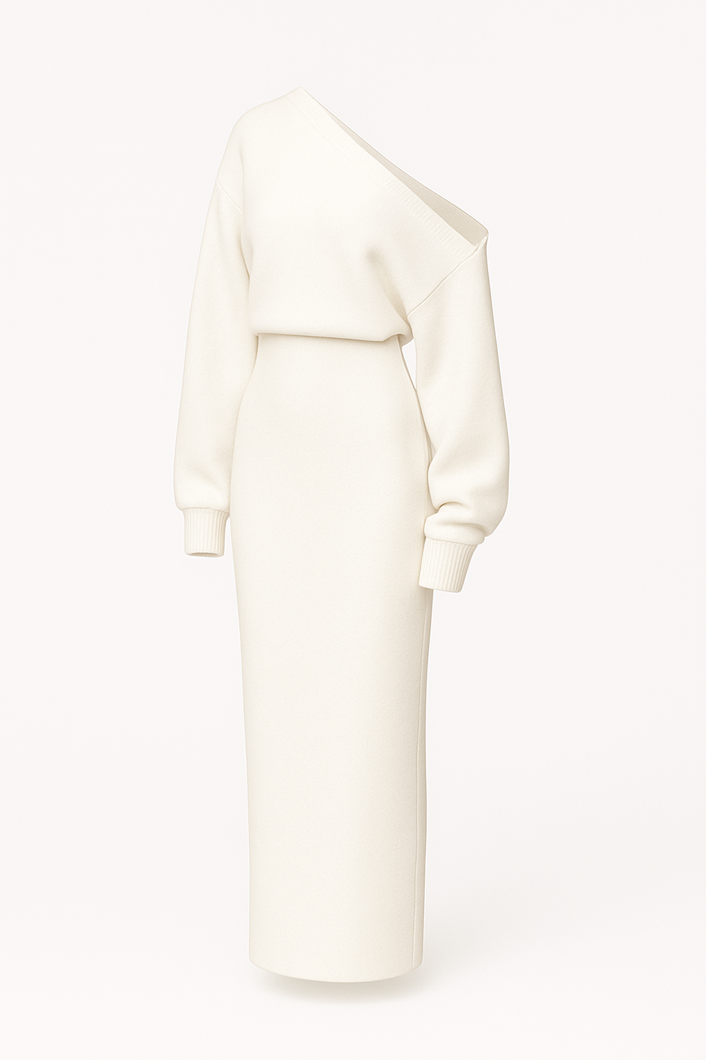 Off-shoulder sweaterjurk met vrouwelijke pasvorm – Vani
