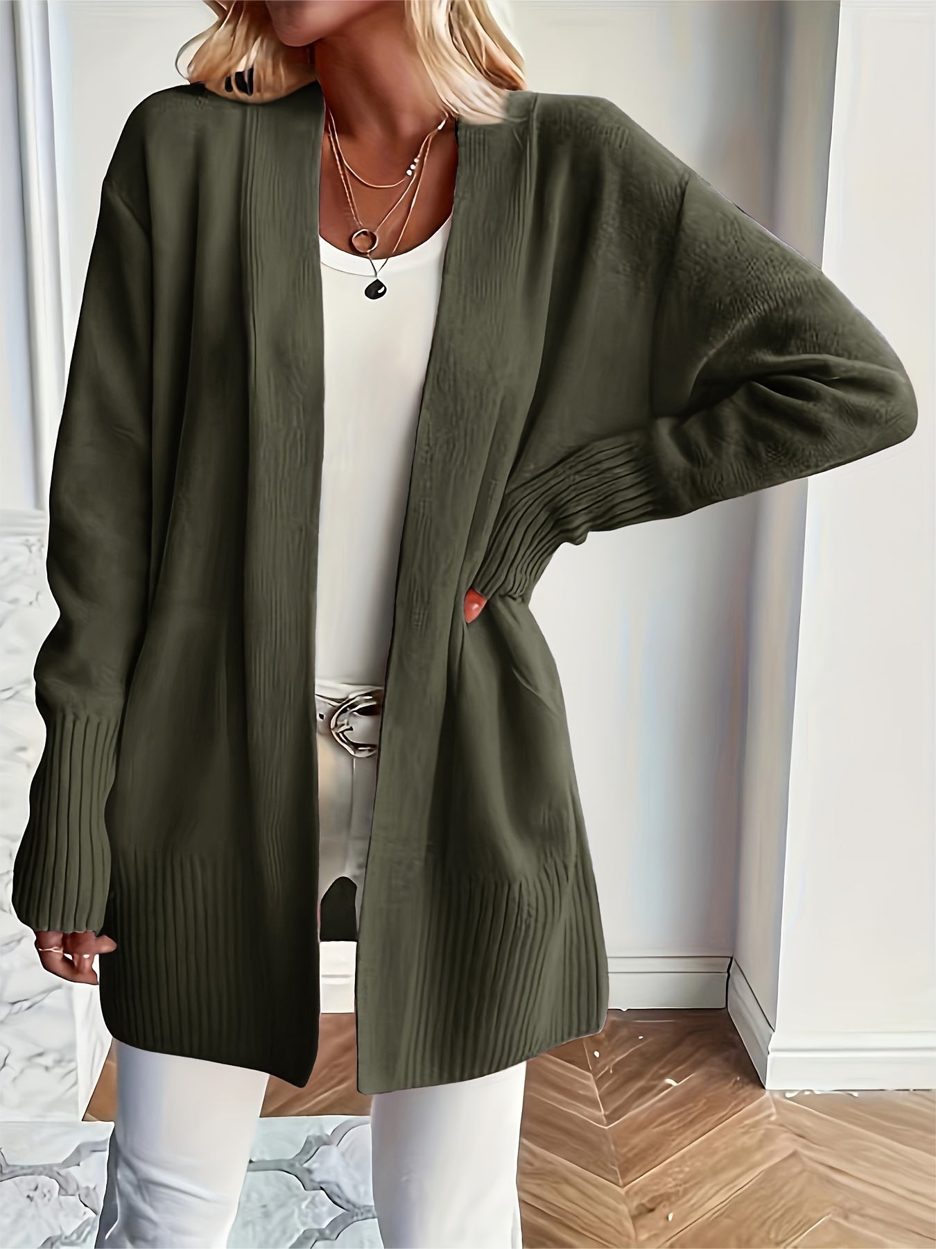 Lang dames vest met V-hals en stijl – Livia