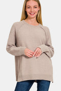 Sweater met zijsplitten en raglanmouwen – Elise