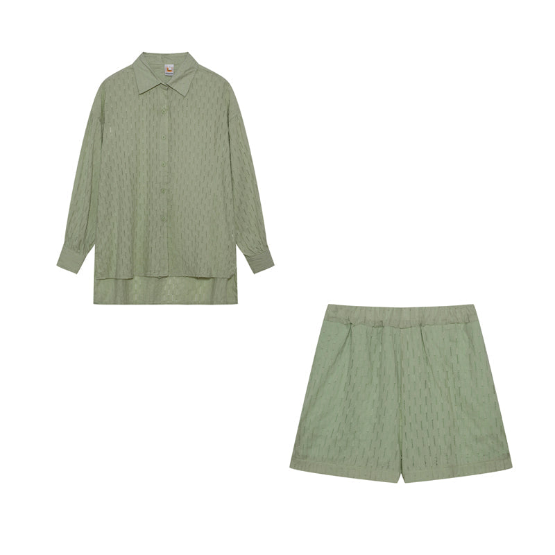 Casual shirt en shorts set voor dames – Maud