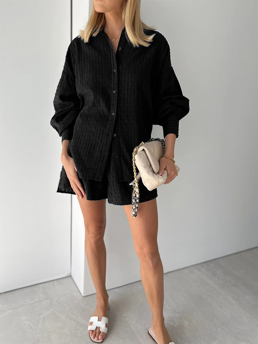 Casual shirt en shorts set voor dames – Maud